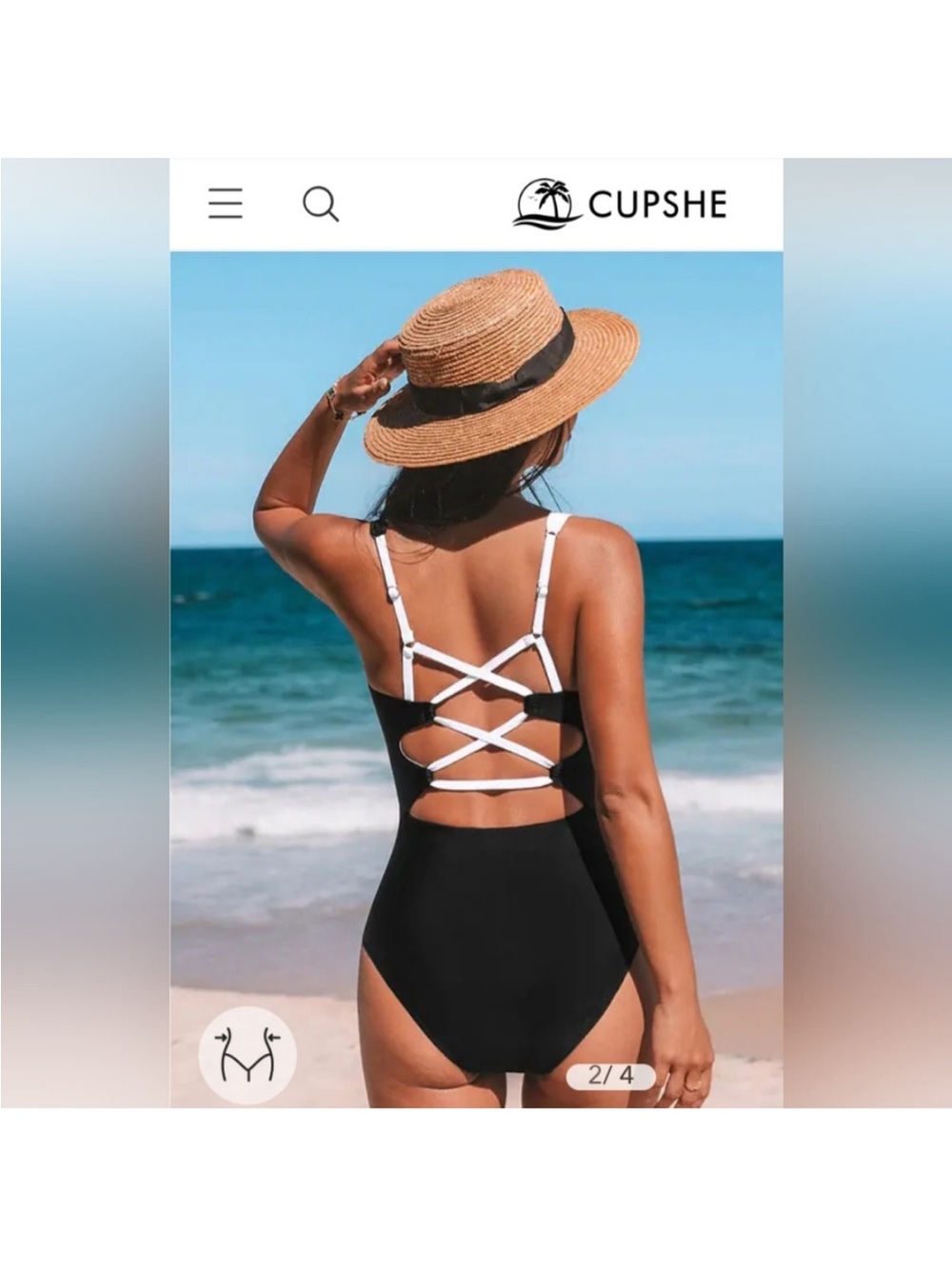 Cupshe Tummy Control One-Piece Swimsuit - Picture 6 of 6